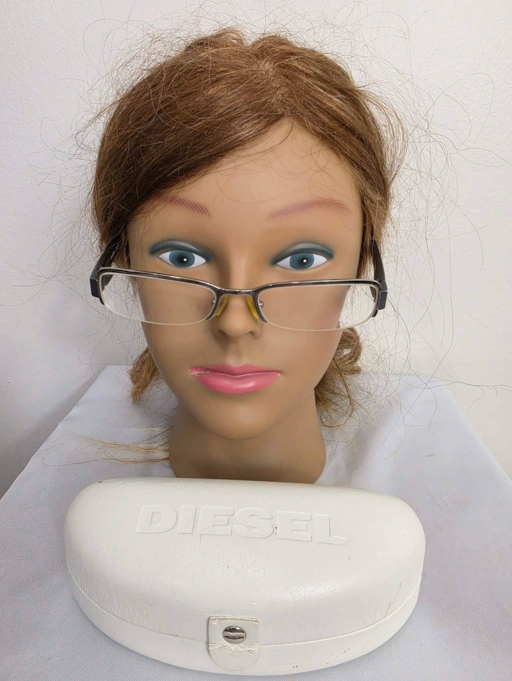 Diesel Women's Semi-Rimless Reading Glasses in Silver and Black